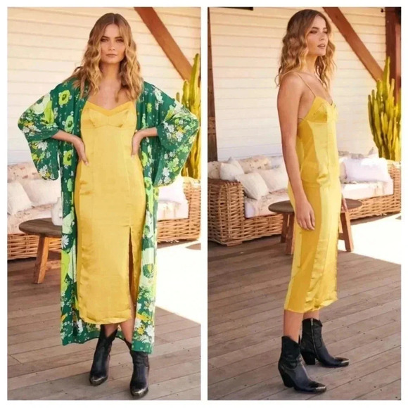 Free People City Cool Midi Slip Dress Venetian Red Size L NWT $98 GORGEOUS - Picture 5 of 16